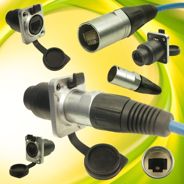 New Cat5e RJ45 Feedthrough Connector and Plug Carrier from Cliff Electronics has IP65 protection for rugged applications